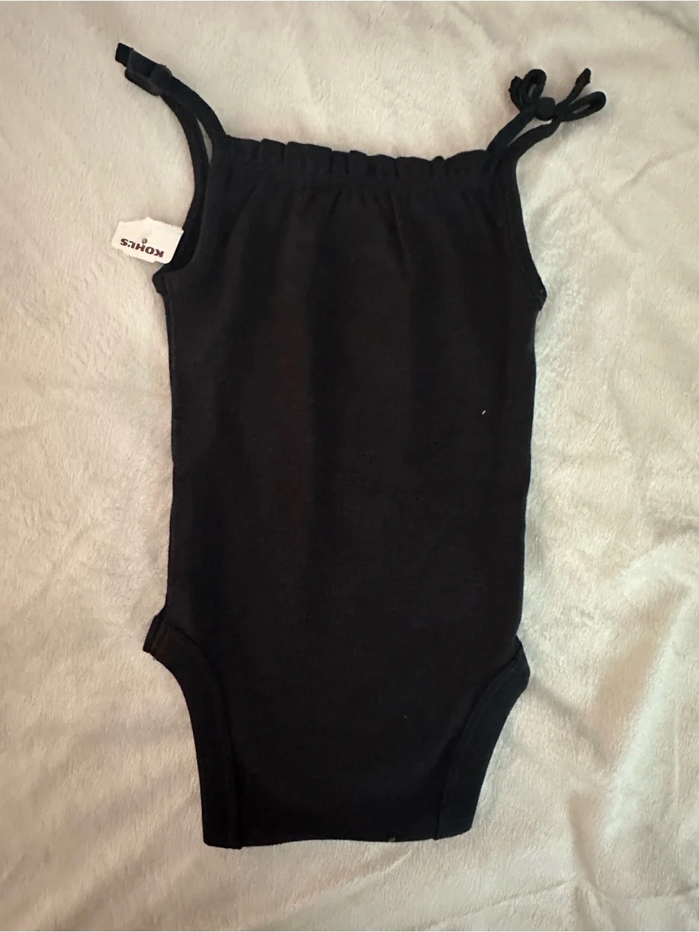 jumping beans Black Sleeveless Baby Bodysuit with Tie Straps